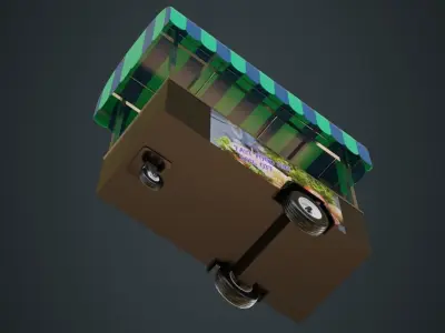 Food Cart 1A Low-poly 3D model