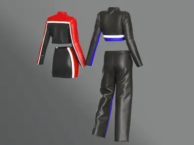 2 Leather Outfits 3D model