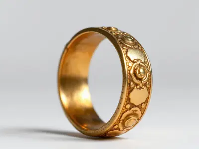 Ornate Gold Ring Model Pack Low-poly 3D model