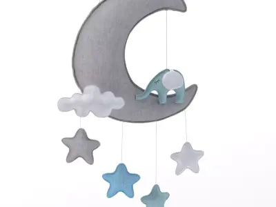 Star Sun Moon Cloud Pillow 3D model