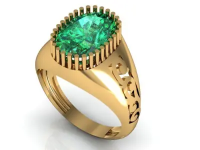 colour stone ring Free 3D print model