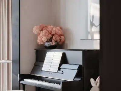 Warm Contemporary Apartment Living 3D model