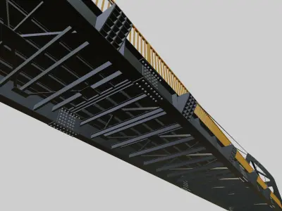 Steel Pedestrian Bridge-Spiral Stair-Sailing Type-16 3D model