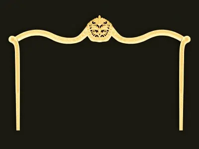 Classic Style Wooden Bed Crown for CNC 3D model