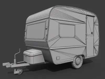 Caravan Trailer Low-poly 3D model