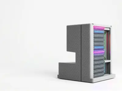 Urban Tower Texture Neon module model pack Low-poly 3D model