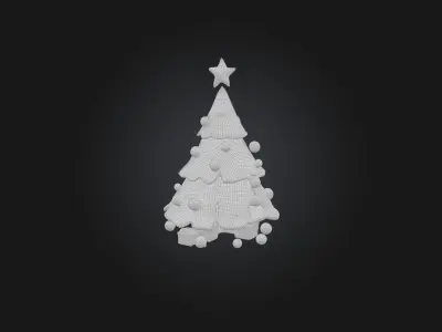 Cartoon Christmas Tree Low-poly 3D model buy