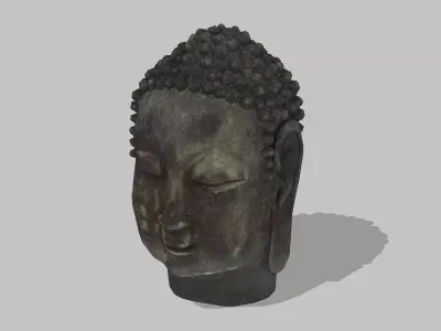 Chinese-style Buddha head sculpture  Free low-poly 3D model