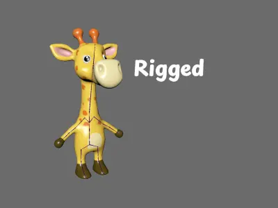 High-Quality 3D Cute Giraffe - Animated for Games Low-poly 3D model