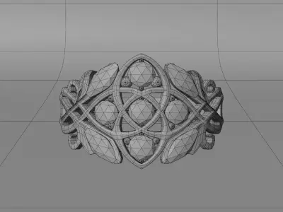 Blue Diamond Ring 3D model