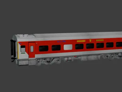 Indian railways LHB 2AC coach  Low-poly 3D model