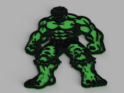 Hulk Logo Picture Wall Free 3D print model