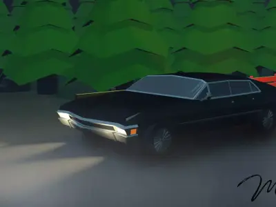 Low poly Chevrolet Impala 1967 3D print model