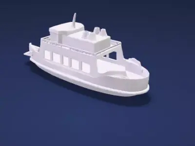 Stylized Classic Ferry Boat ship - 3D Model 3D model