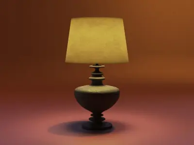 Lampshade lamp Low-poly 3D model