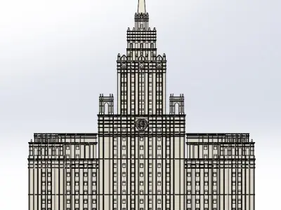 High-rise at the Red Gate on Sadovaya-Spasskaya street 21 3D model