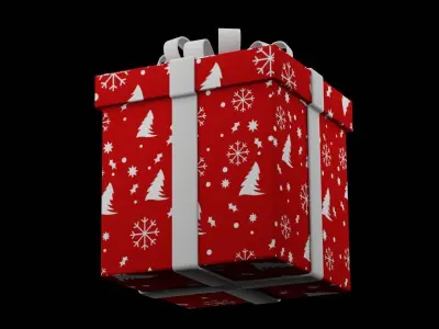 Christmas Gift Box Low-poly 3D model get