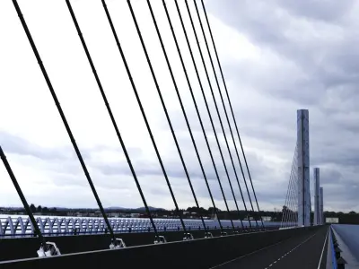 Multispan Cable-Stayed Bridge 3D model