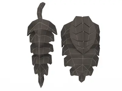 Leave Carving Plaster Molding Decoration Low-poly 3D model