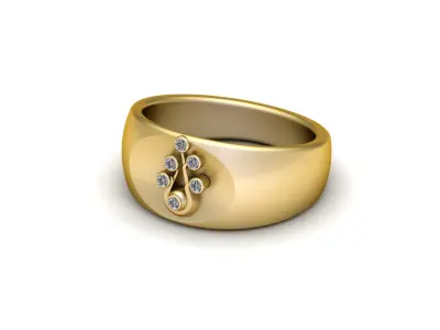Ring Gold Diamond 3D print model
