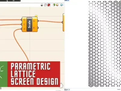 Parametric Lattice Screen Jali Design Grasshopper Rhino Files 3D model