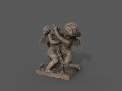 Putti Carrying a Lantern Low-poly 3D model