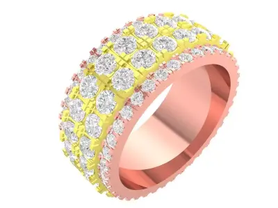 Luxury Pave Diamond Band Ring for Women 4306 3D print model