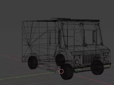 ice cream truck Low-poly 3D model