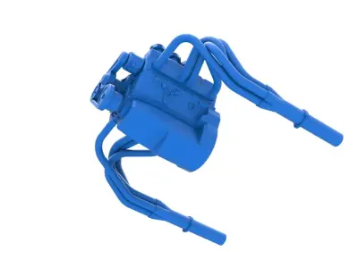 Engine of Vintage Supermodified stock car V2 Scale 1 to 25 3D print model