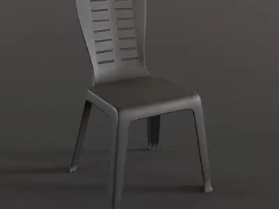 Stackable Plastic Chair Low-poly 3D model