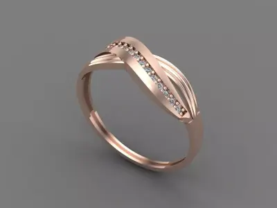 Womens Diamond Signet Ring Women Rings 3dmodels 3D print model 3D print model 4