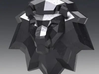 Printable Lion Head 3D model 3D print model