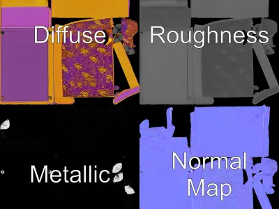 Colorful Sofa with Decorative Pattern model pack Low-poly 3D model