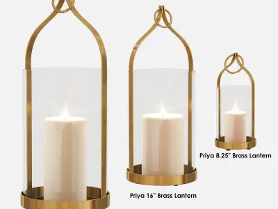 PRIYA Brass Lanterns 3D model