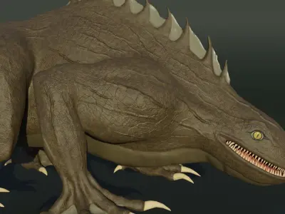 Beast lizard Low-poly 3D model