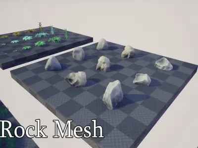 Stylized nature pack Low-poly 3D model