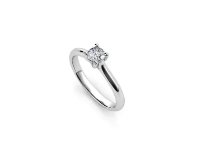 ZDR075 solitaire diamond engagement ring gold 3D print model