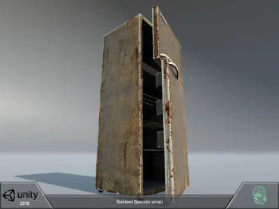 Old refrigerator 2 Free low-poly 3D model