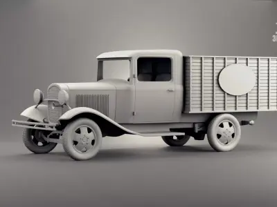 Retro truck 3D print model