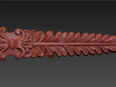 3D Carved decor vertical model 3D model purchase