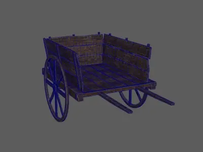 Farm Cart Low-poly 3D model