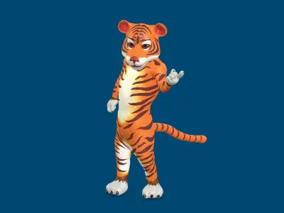 Toon Tiger with Animation 3D model