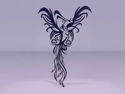 Phoenix - Immortal bird 03 Low-poly 3D model