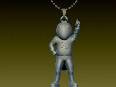 Necklaces BUZZ GEORGIA TECH YELLOW JACKETS - Hanging Figurine 3D print model