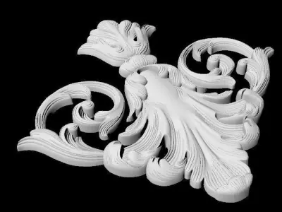 Central decor ornament for furniture 3D model 646