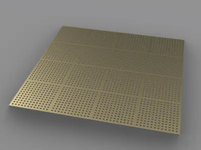 Gold Perforated Decorative Panel Free 3D model