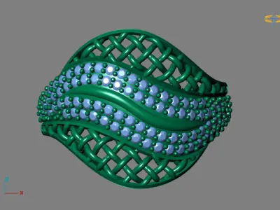 STL 3DM Women Ring Womens Ring Diamonds With Stone Model 3D print model