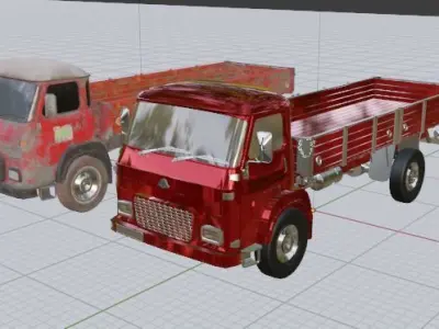 Truck 3D Model - High Poly Low-poly 3D model