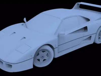 FERRARI F40 READY TO 3D PRINT 3D model