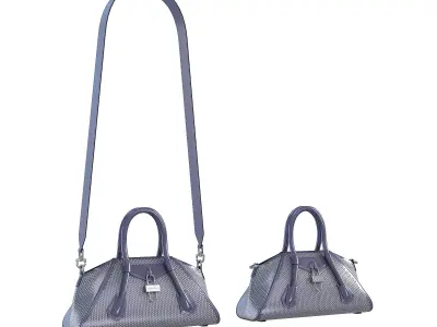 Givenchy Mini Antigona Bag Metallic Purple Low-poly 3D model